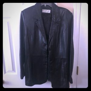 Jones New York Leather blazer/ jacket